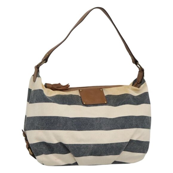 BURBERRY Blue Label Shoulder Bag Canvas Navy Auth ti2862 - Picture 1 of 16